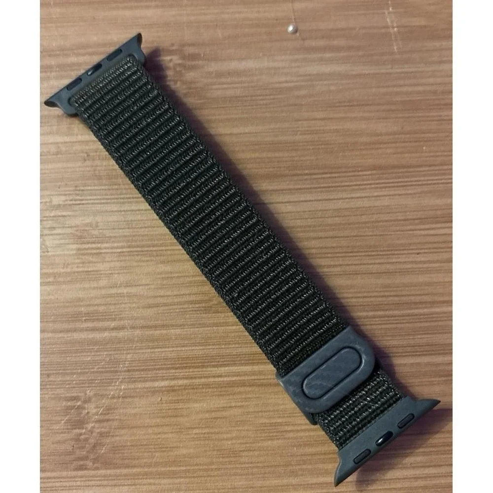 NEW Black Sport Nylon Loop Adjustable Band for Apple Watch 42mm/44mm/45mm